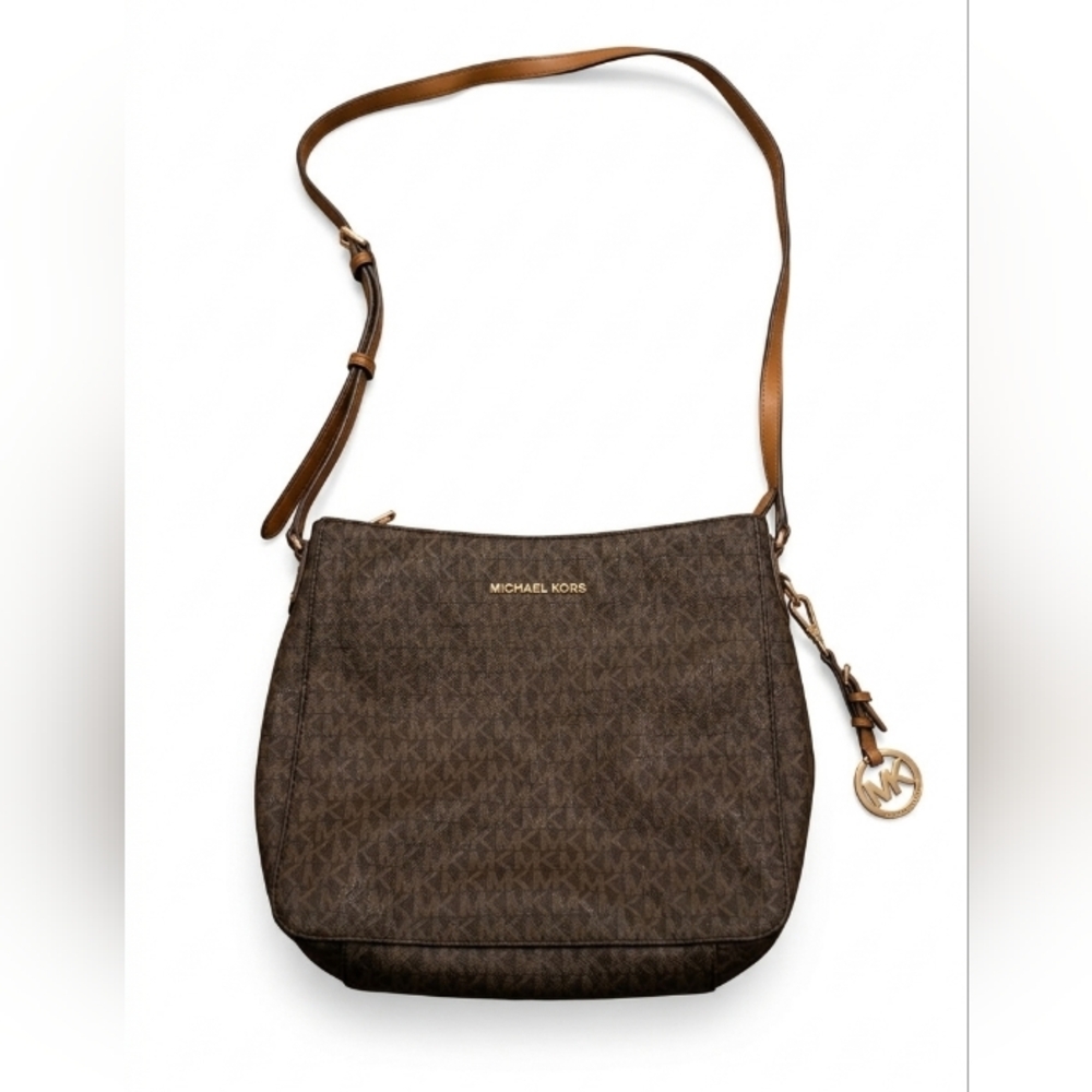 Michael Kors Jet Set Travel Large Logo Messenger Bag~EUC